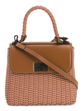 FALOR Made In Italy Woven Satchel With Strap